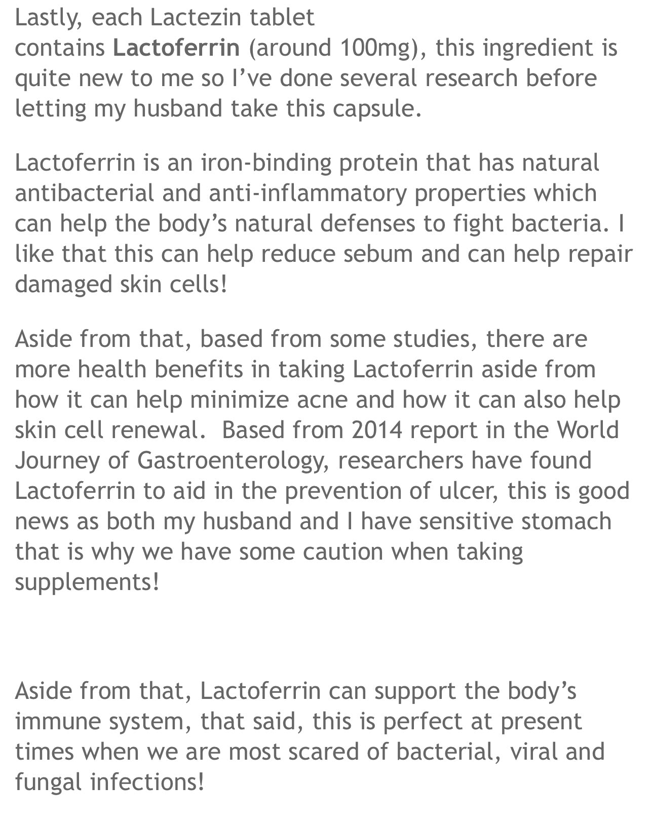 LACTEZIN ACNE RELIEF CAPSULES