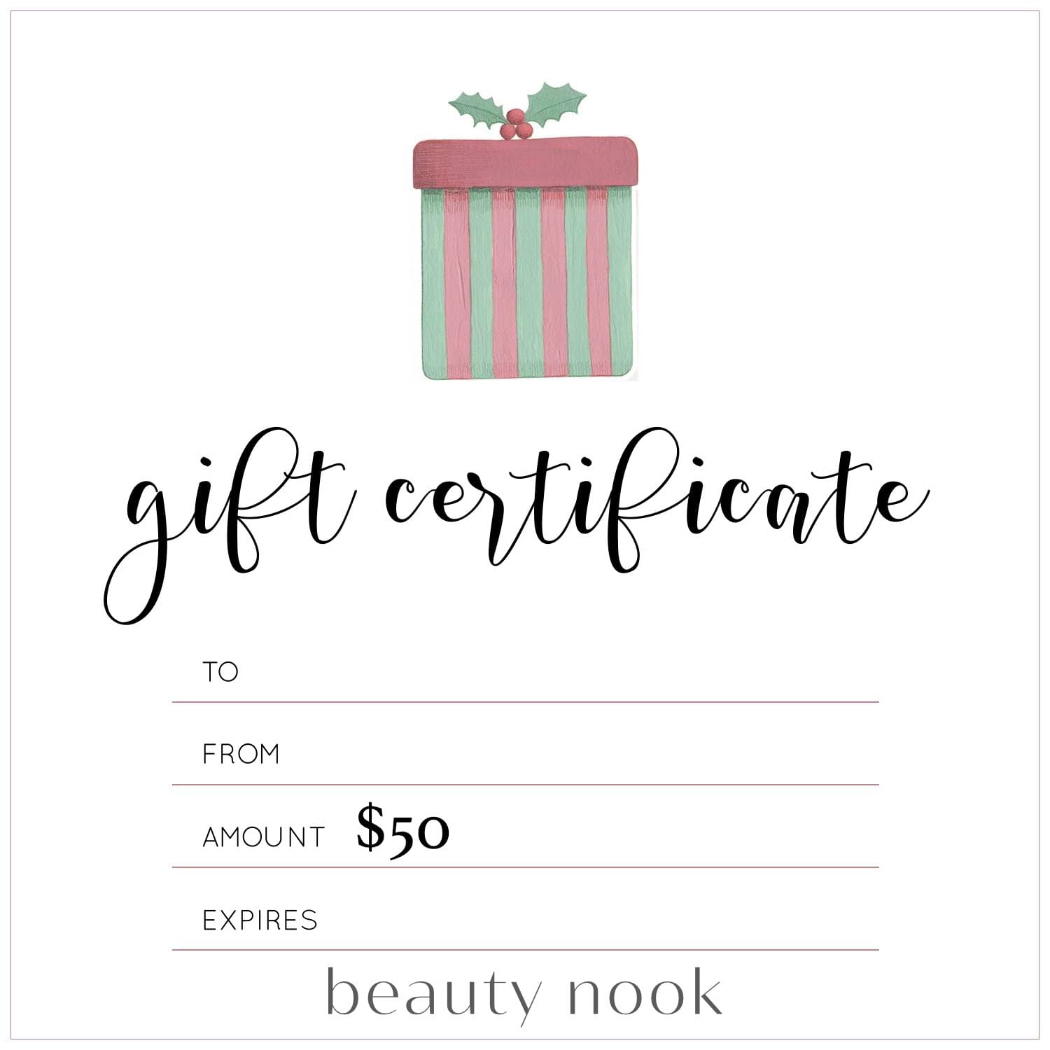 XMAS Gift Card - Beauty Nook
